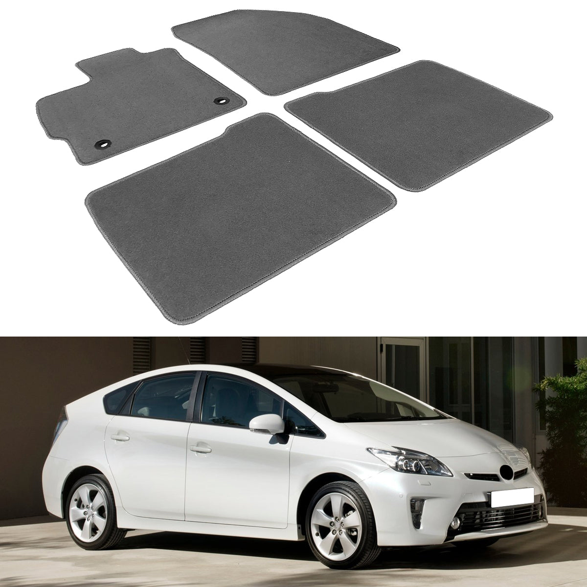 2012-2015 Toyota Prius Nylon Floor Mats Liner Front Rear Carpets