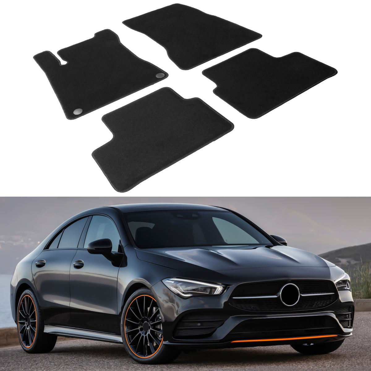 2020-2023 Benz C118 CLA-Class Nylon Floor Mats Front Rear Carpet
