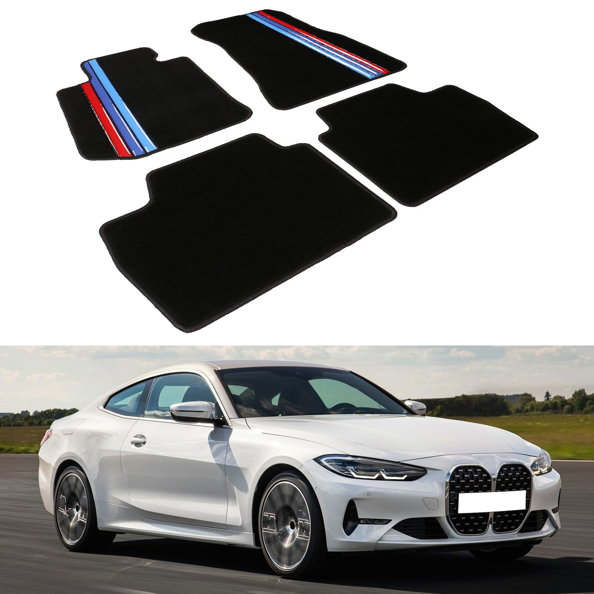 2021-2025 BMW G22 4 Series Nylon Floor Mat Front Rear Carpet Set
