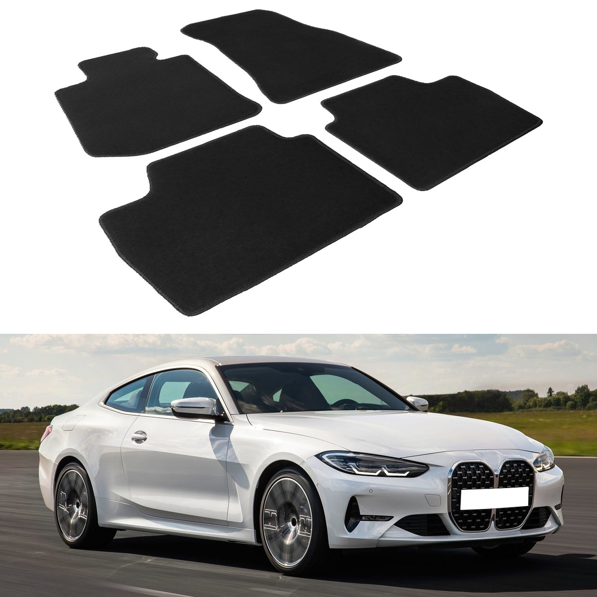 2021-2025 BMW G22 4 Series Nylon Floor Mat Front Rear Carpet Set