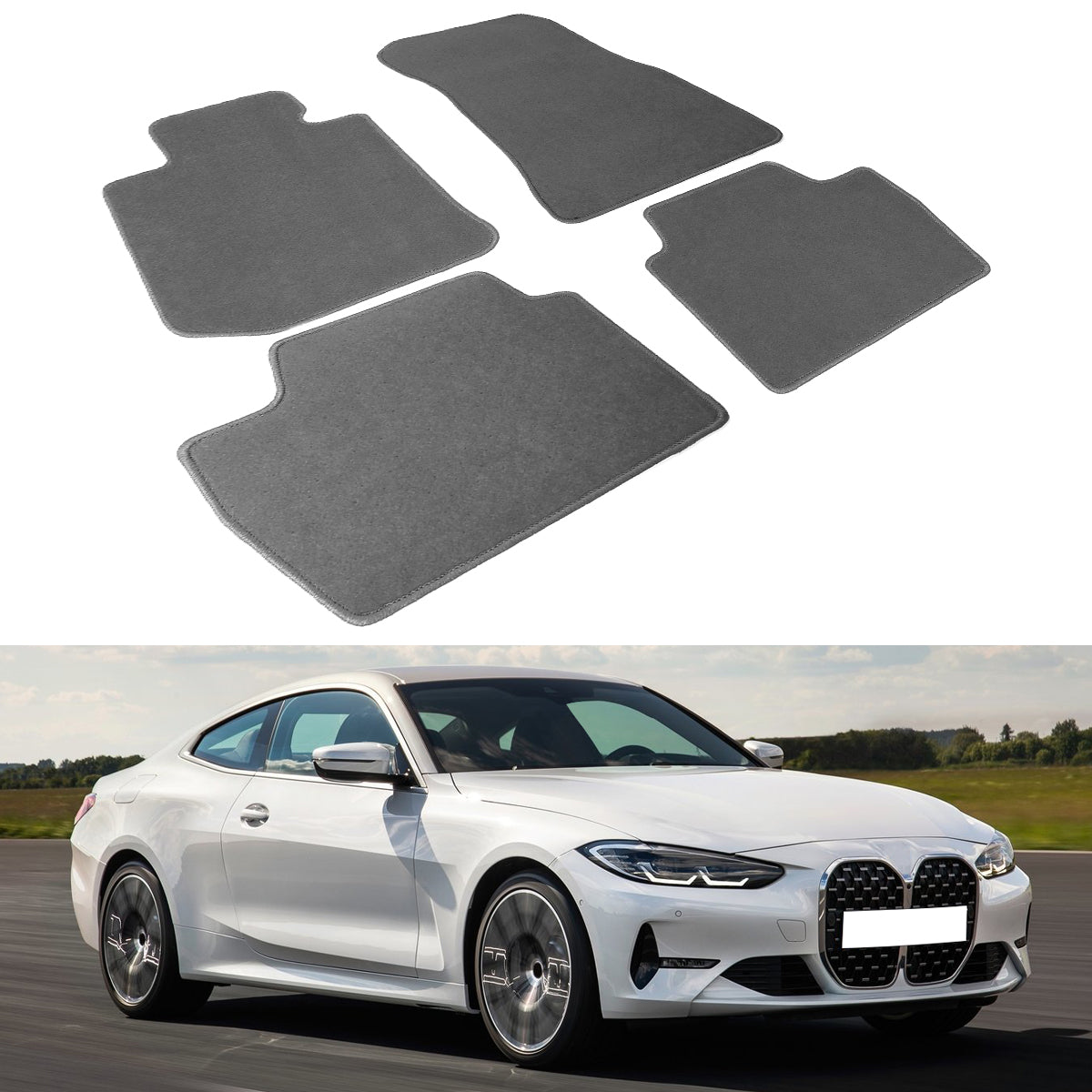 2021-2025 BMW G22 4 Series Nylon Floor Mat Front Rear Carpet Set
