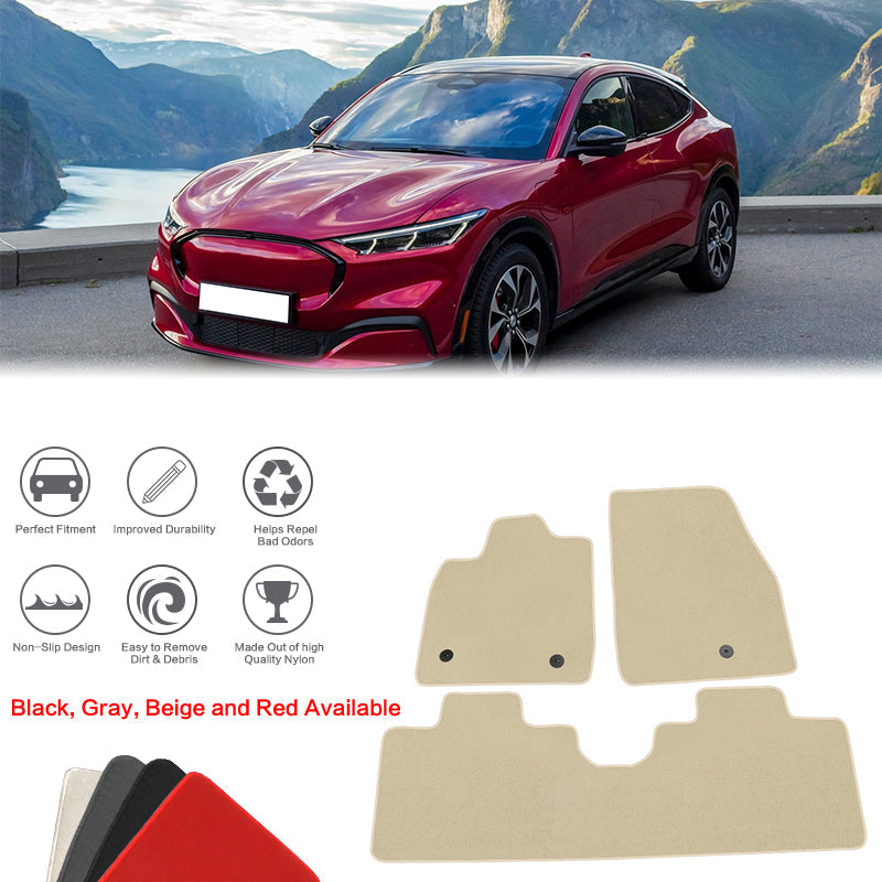 2021-2024 Ford Mustang Mach-E Nylon Floor Mats Liner Carpets 3PC