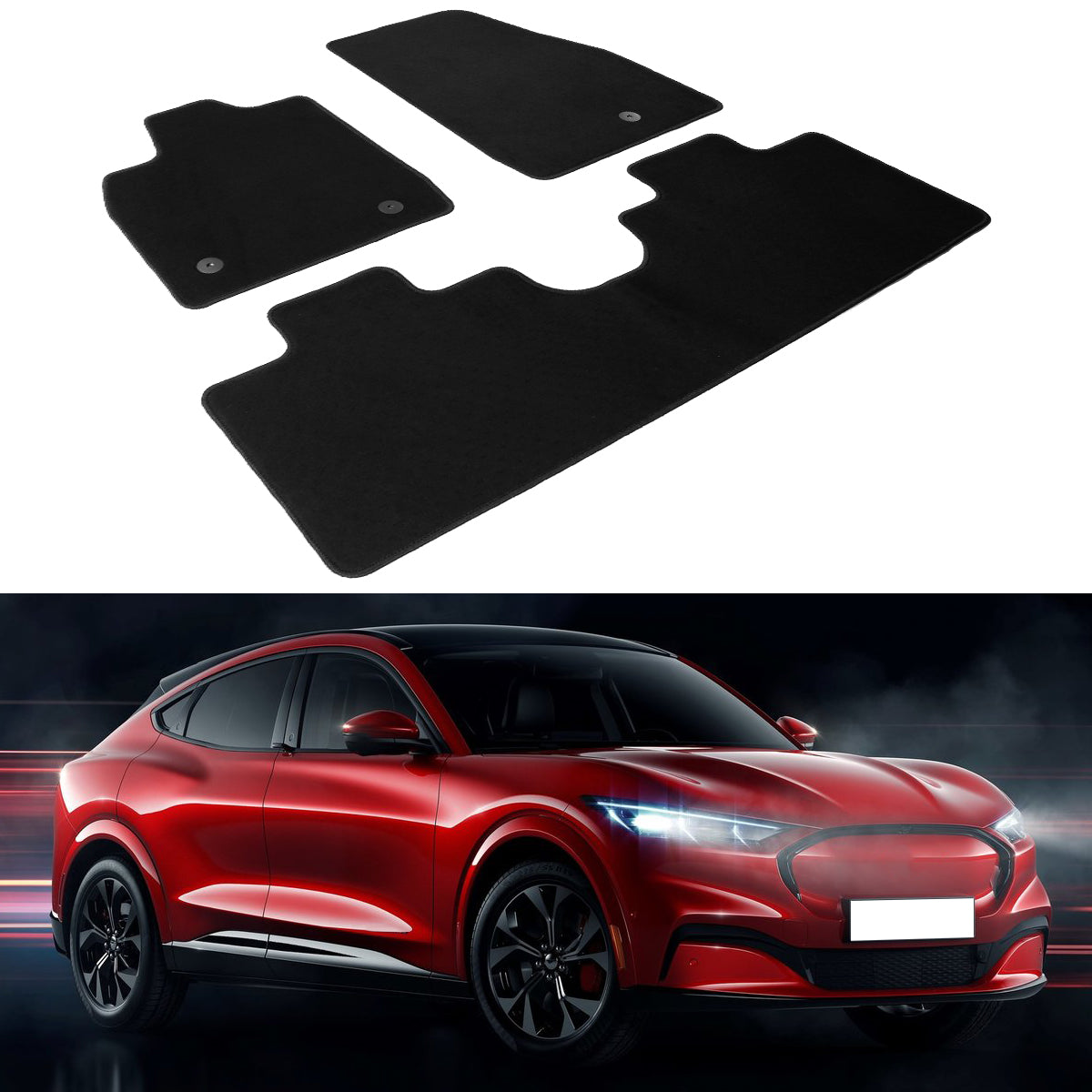 2021-2024 Ford Mustang Mach-E Nylon Floor Mats Liner Carpets 3PC