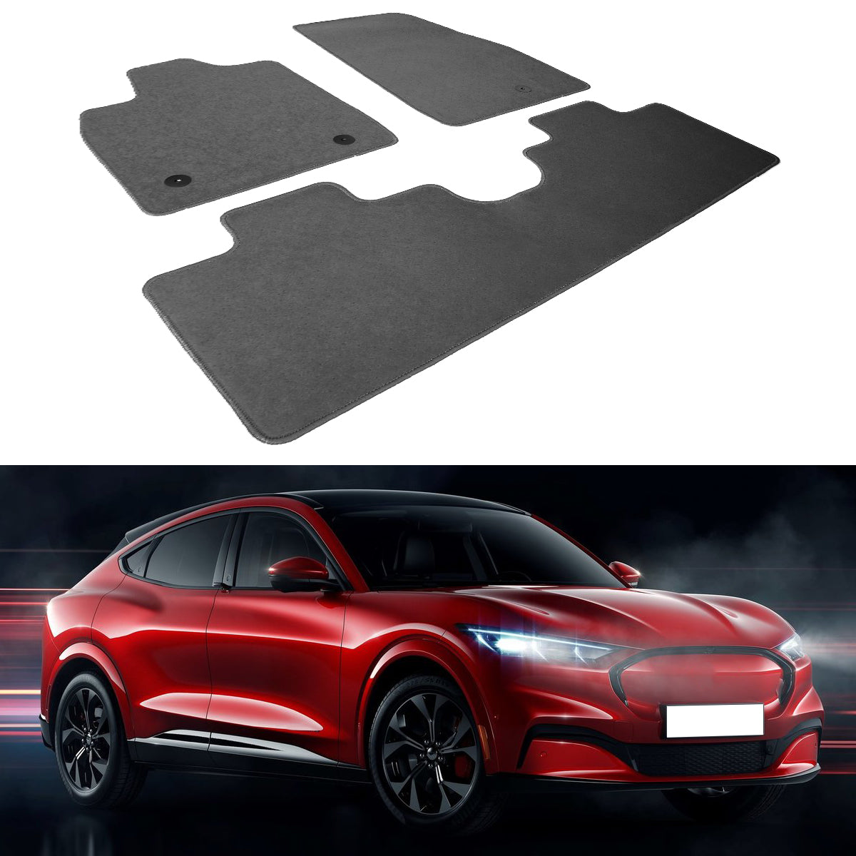 2021-2024 Ford Mustang Mach-E Nylon Floor Mats Liner Carpets 3PC