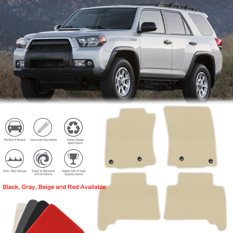 2014-2024 Toyota 4Runner Nylon Car Floor Mats Front Rear Carpets