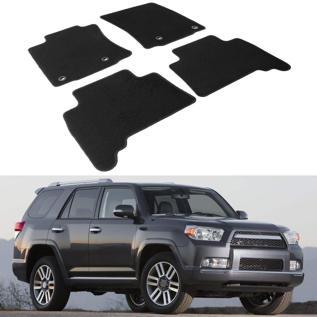 2014-2024 Toyota 4Runner Nylon Car Floor Mats Front Rear Carpets