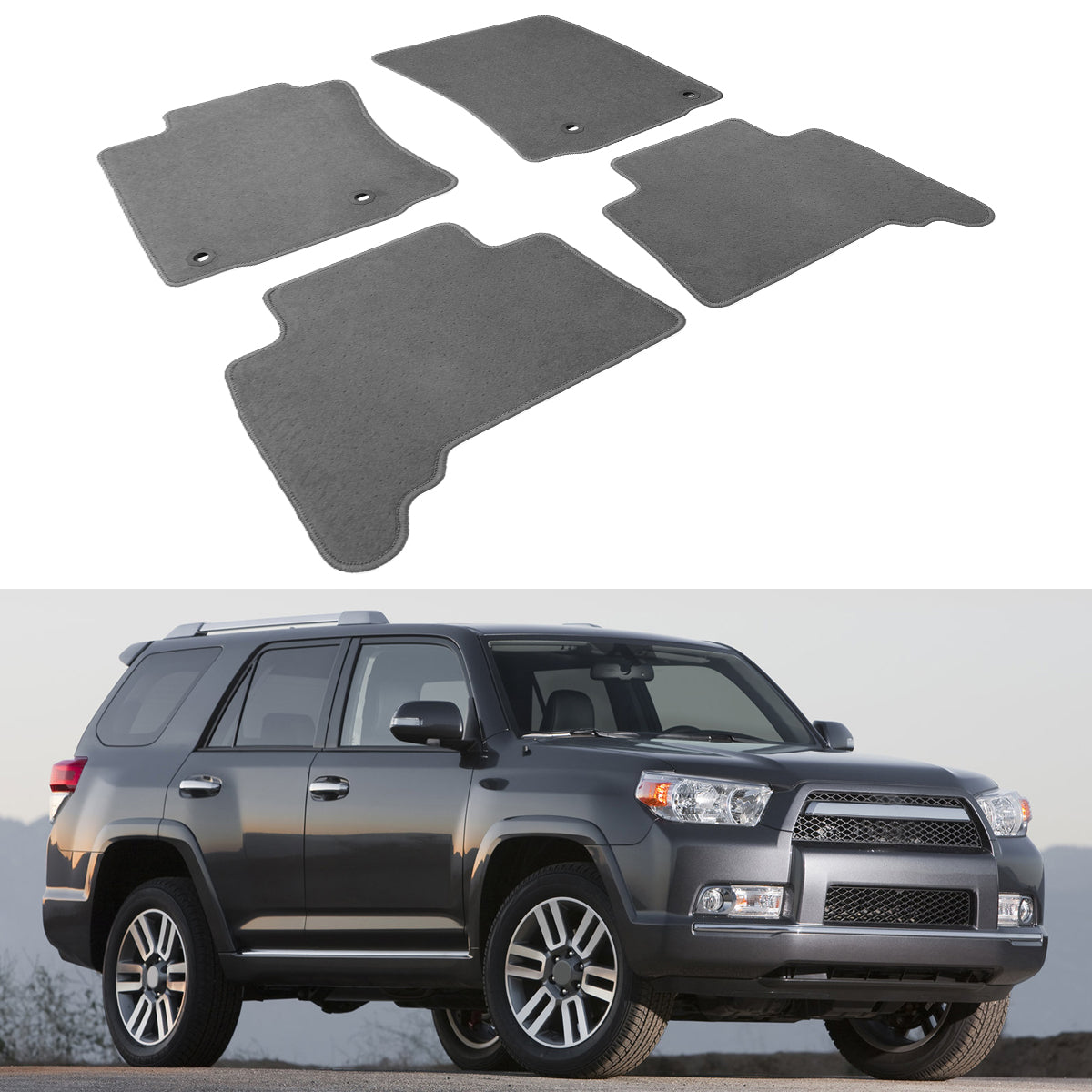 2014-2024 Toyota 4Runner Nylon Car Floor Mats Front Rear Carpets