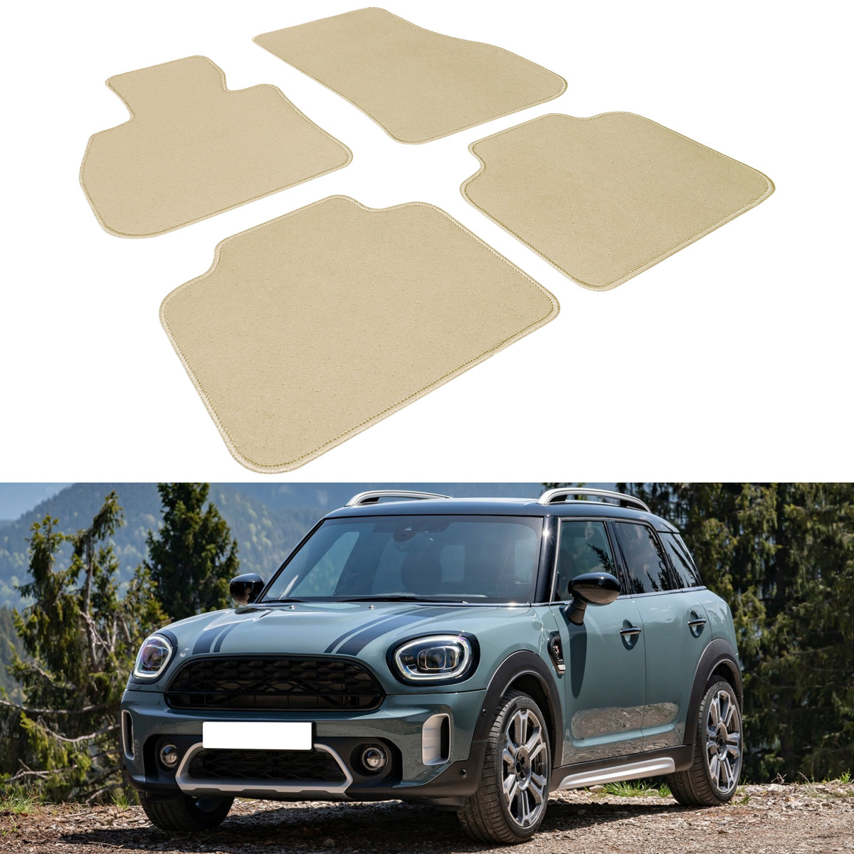 2017-2023 Mini Cooper Countryman Nylon Car Floor Mats Carpet 4PC