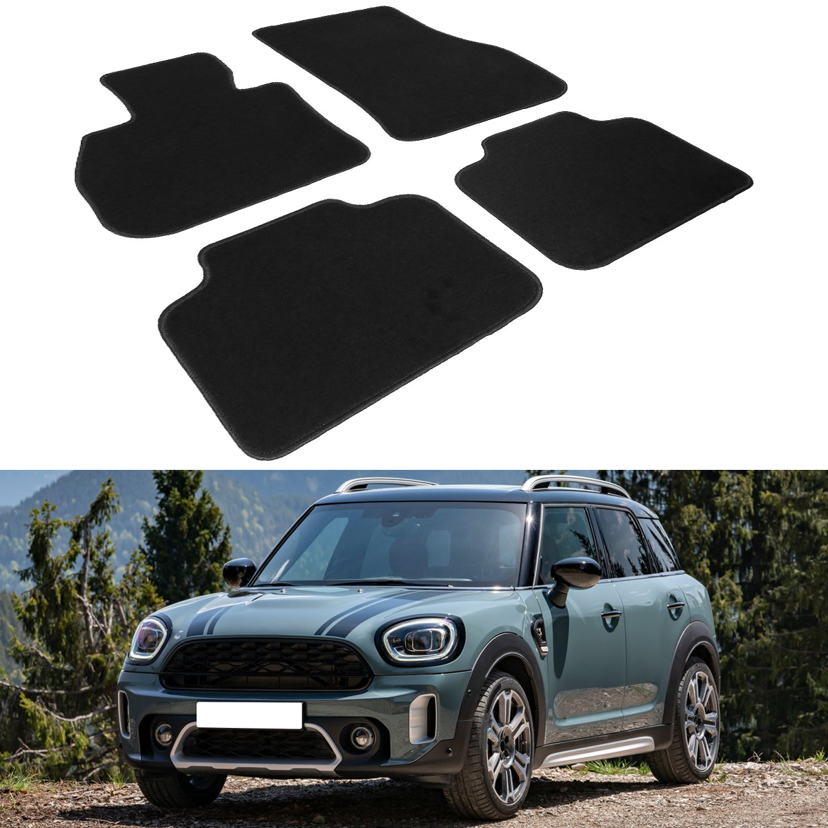 2017-2023 Mini Cooper Countryman Nylon Car Floor Mats Carpet 4PC
