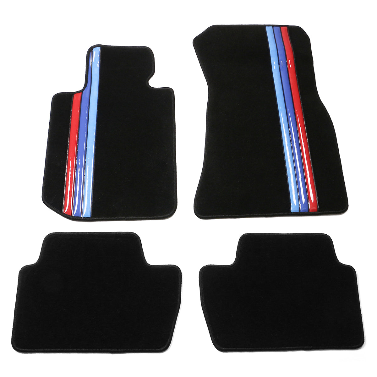Car Floor Mat for 2022-24 BMW 2 Series OE Black 3 Color Stripes Nylon