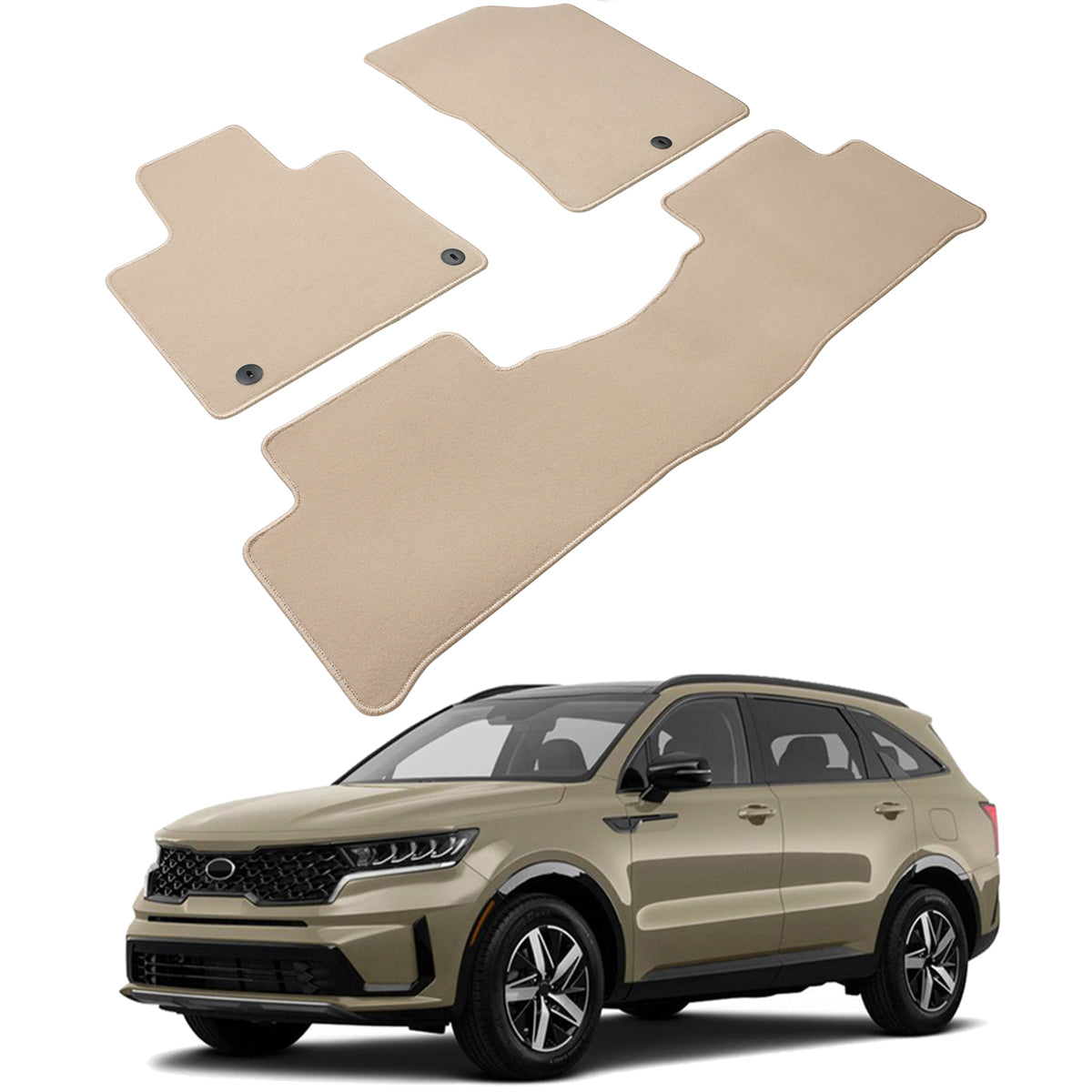 2021-2025 Kia Sorento OE Front Rear Floor Mats Carpets Nylon