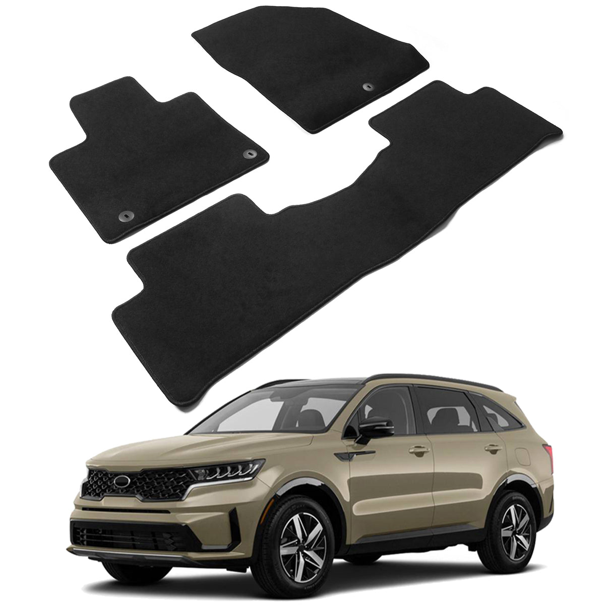 2021-2025 Kia Sorento OE Front Rear Floor Mats Carpets Nylon
