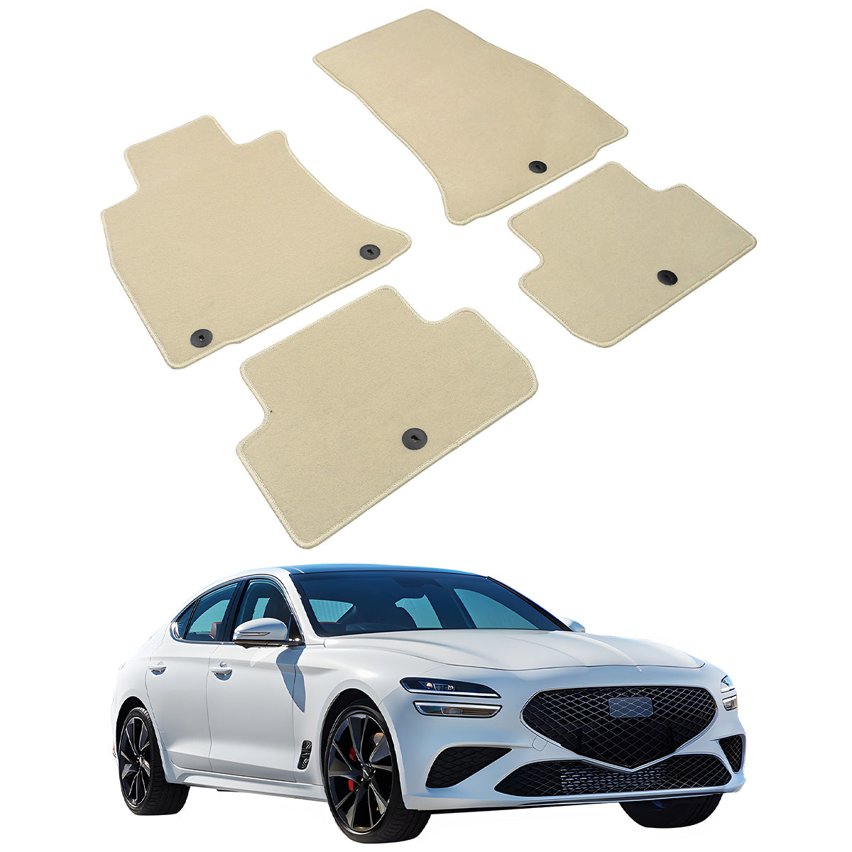 2019-2023 Genesis G70 4PCS Front Rear Car Floor Mats Carpet Nylon