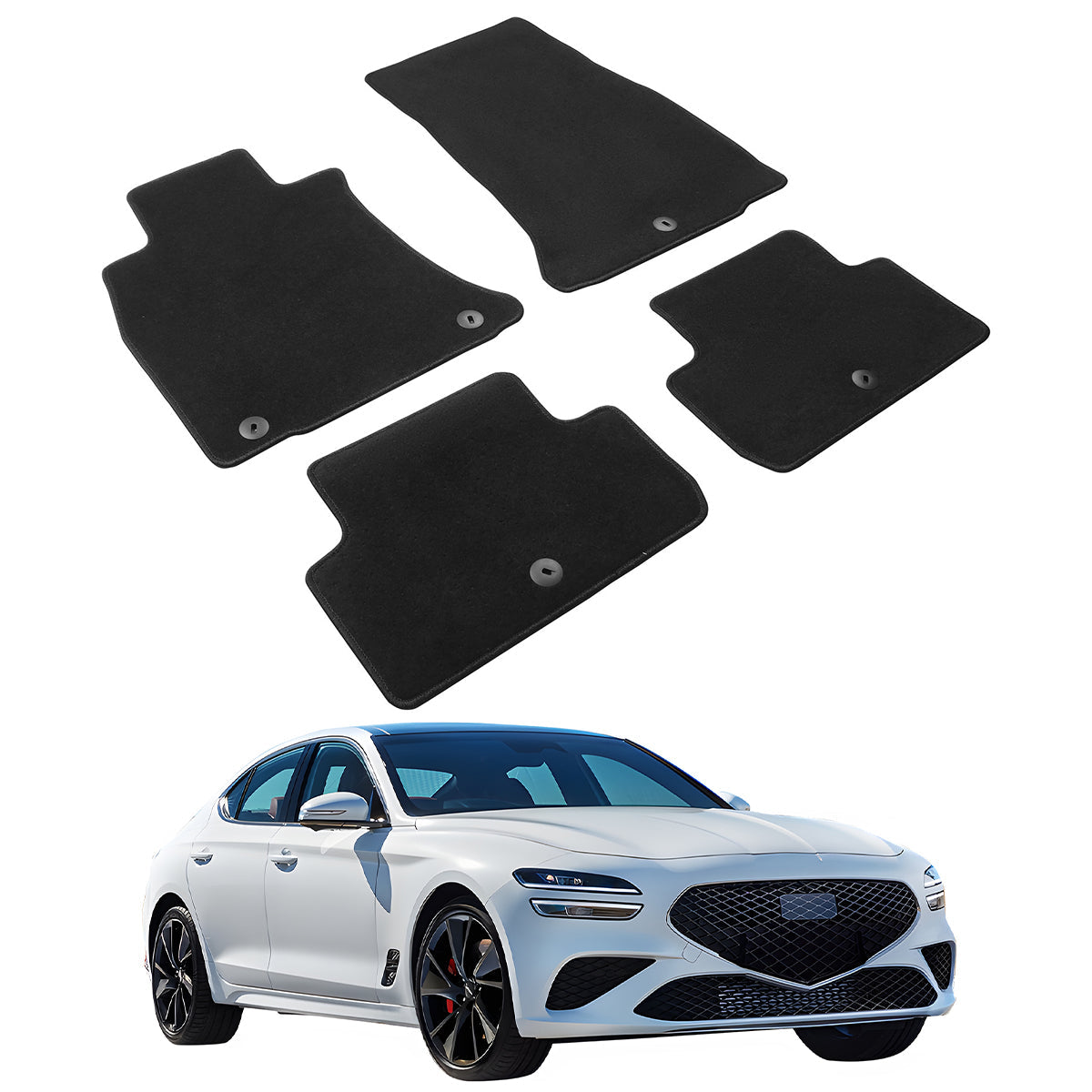 2019-2023 Genesis G70 4PCS Front Rear Car Floor Mats Carpet Nylon