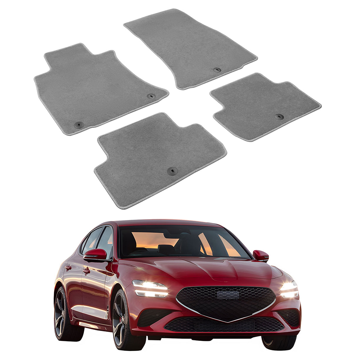 2019-2023 Genesis G70 4PCS Front Rear Car Floor Mats Carpet Nylon