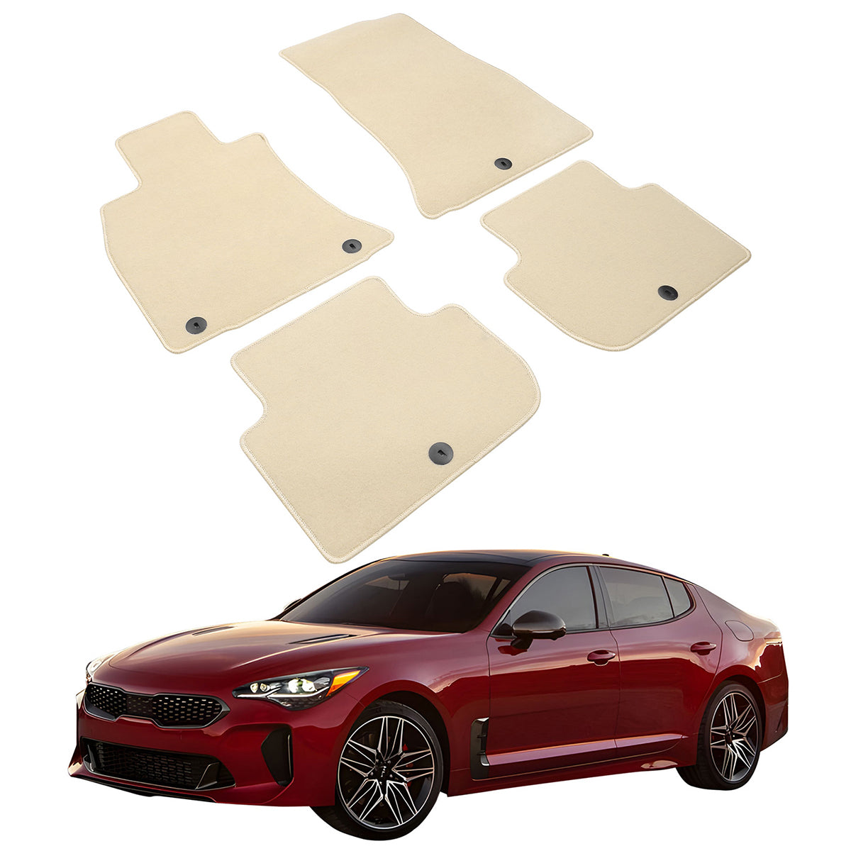 2018-2023 Kia Stinger 4PC Front Rear Car Floor Mats Carpet Nylon