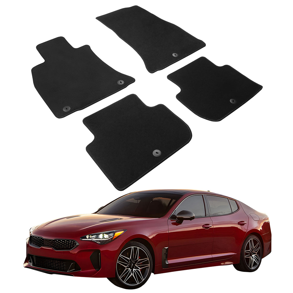 2018-2023 Kia Stinger 4PC Front Rear Car Floor Mats Carpet Nylon