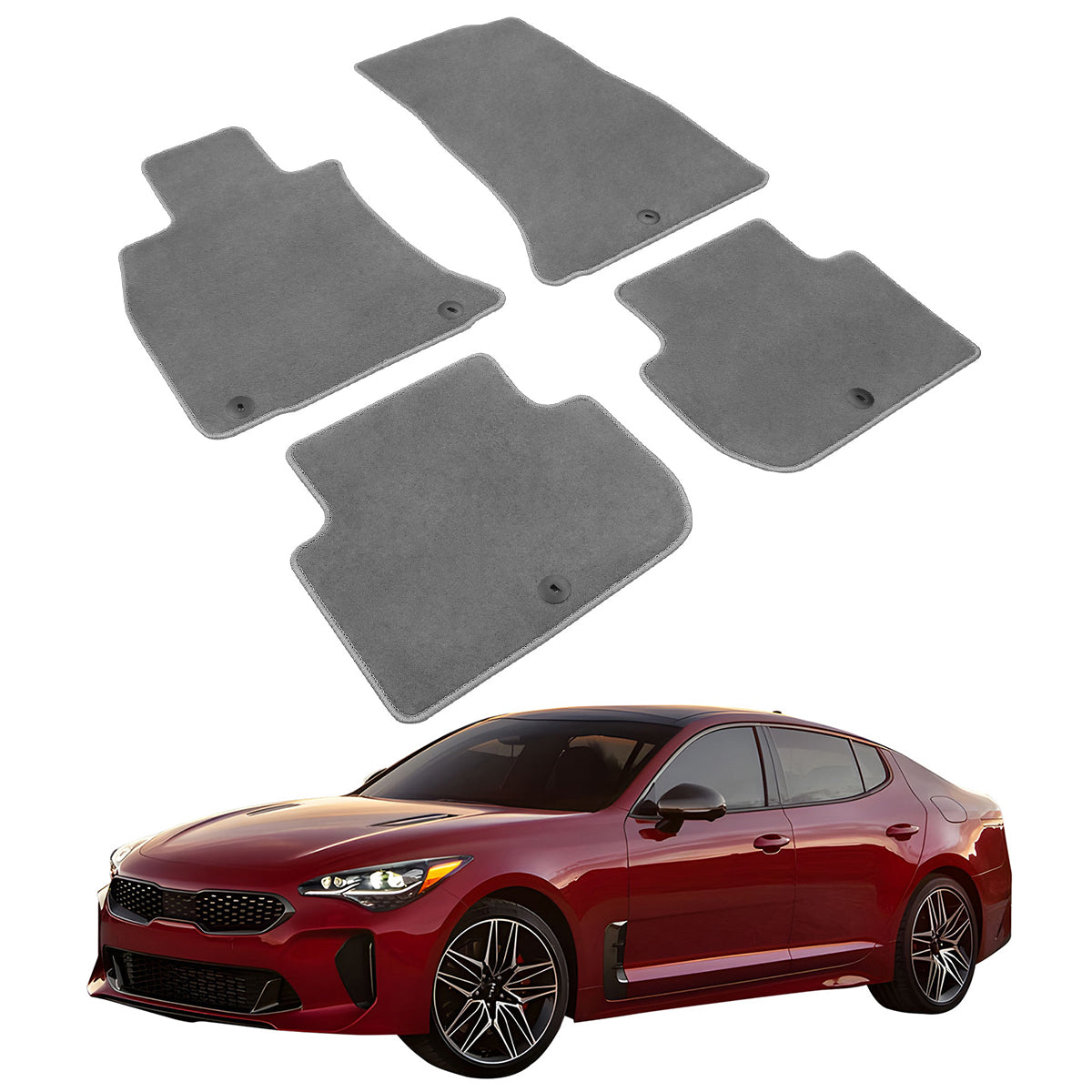 2018-2023 Kia Stinger 4PC Front Rear Car Floor Mats Carpet Nylon