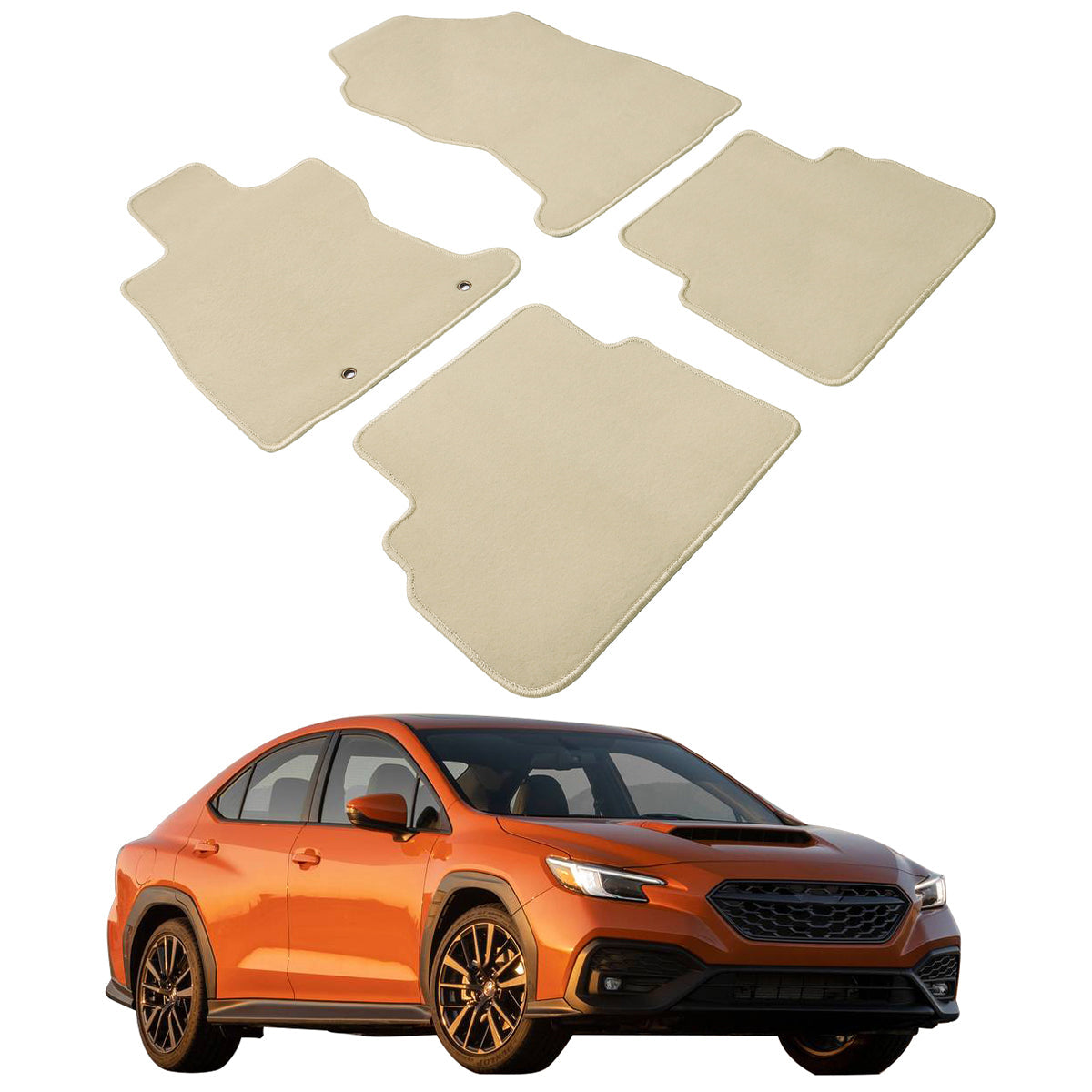 2022-2025 Subaru WRX 4PCS Front Rear Car Floor Mats Carpet Nylon