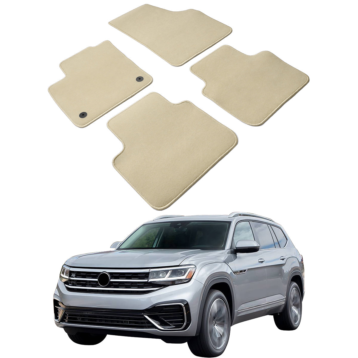 2018-2023 Volkswagen Atlas 4PCS Front Rear Car Floor Mats Carpet Nylon
