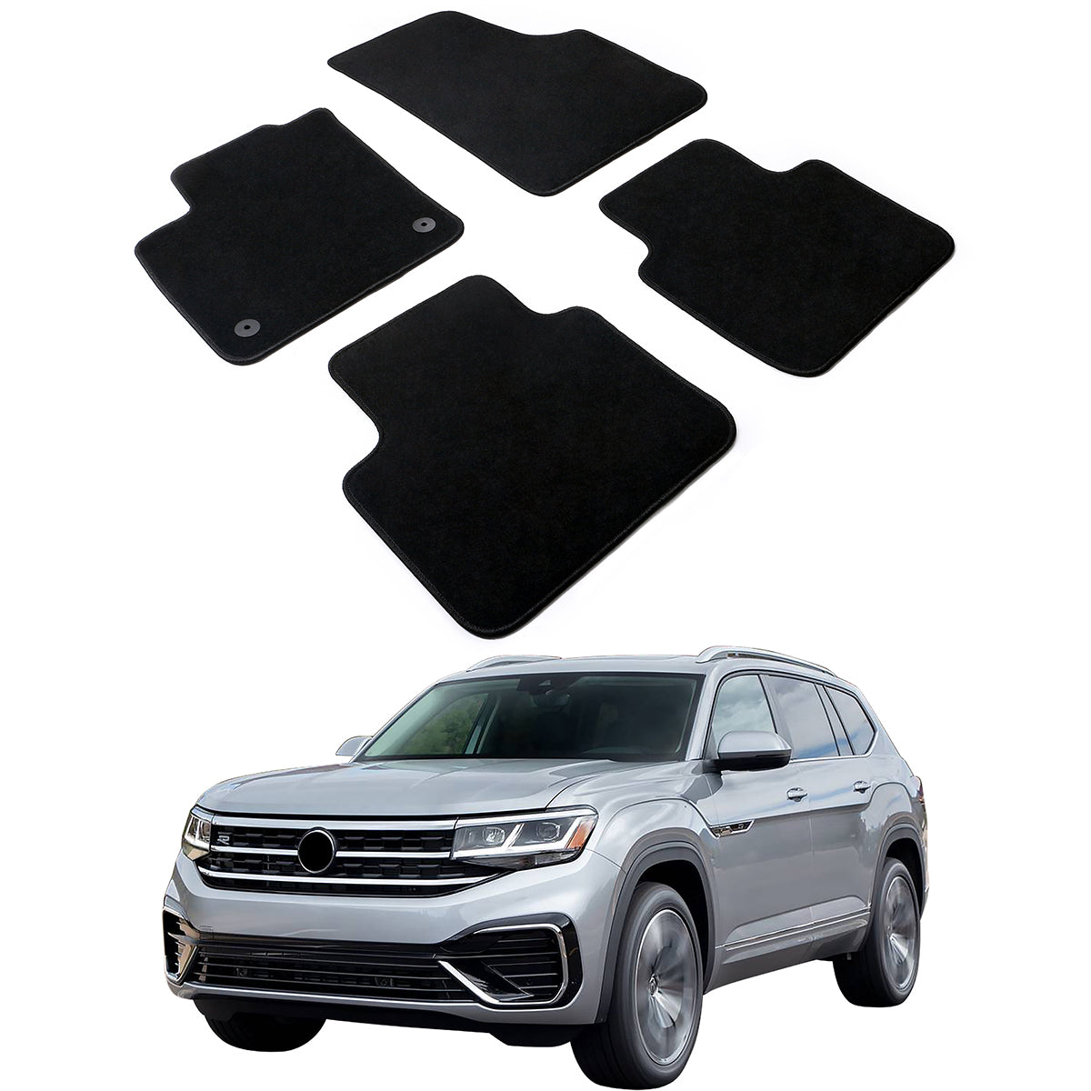 2018-2023 Volkswagen Atlas 4PCS Front Rear Car Floor Mats Carpet Nylon