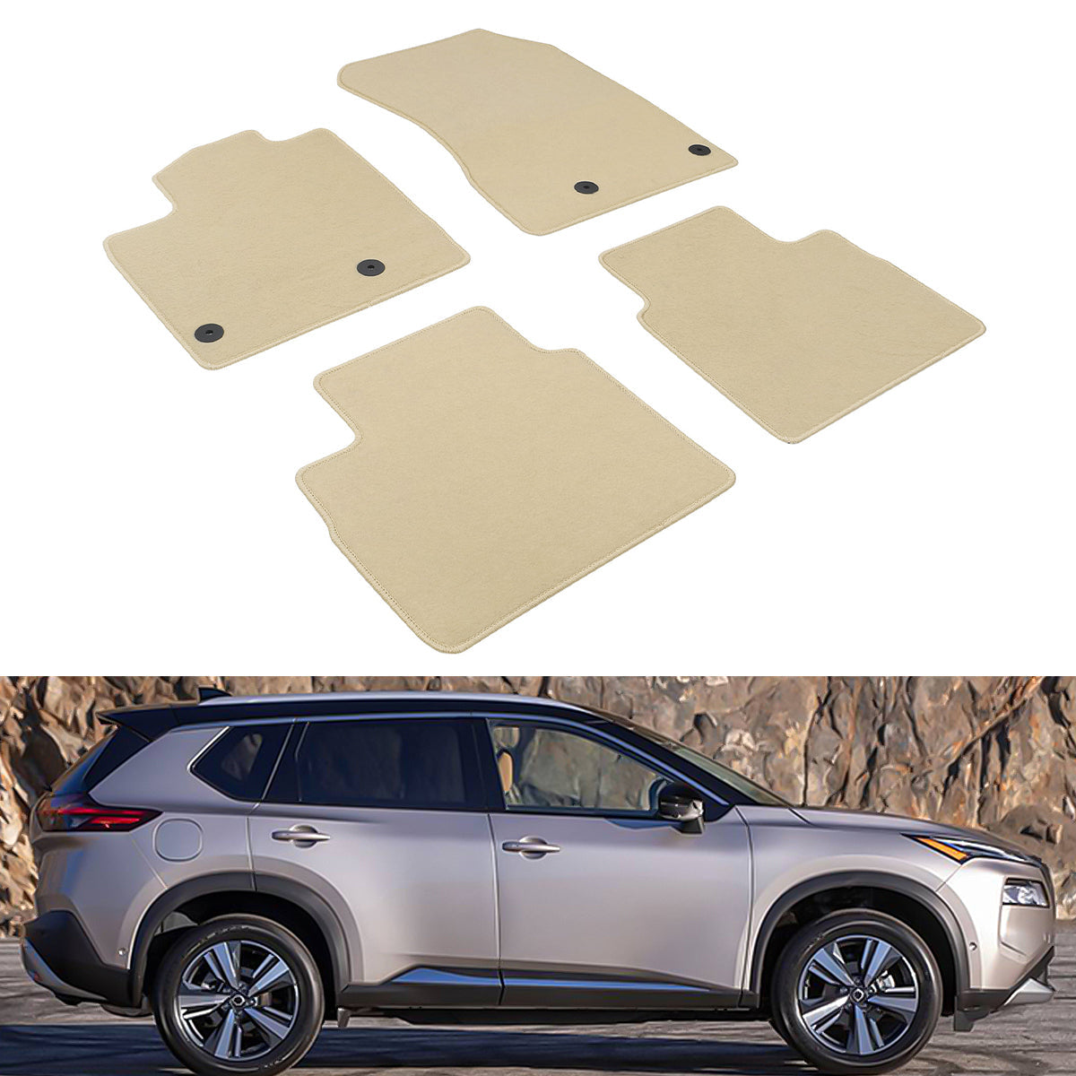 2021-2025 Nissan Rogue Floor Mats Front Rear Carpets Liner