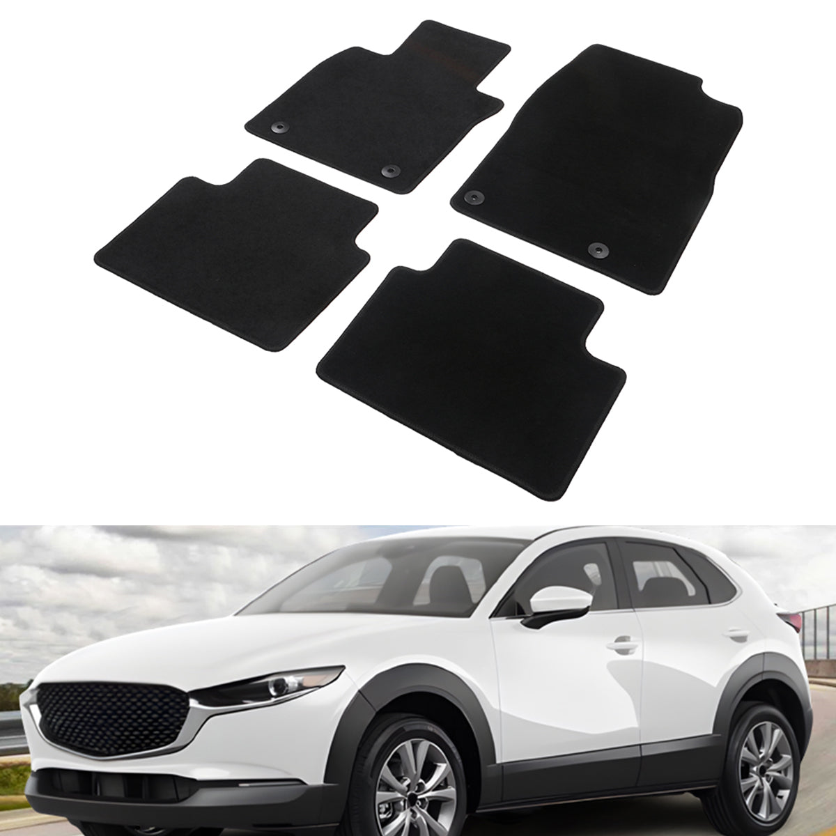 2020-2024 Mazda CX-30 Nylon Floor Mats Carpet Liners 4PCS Set