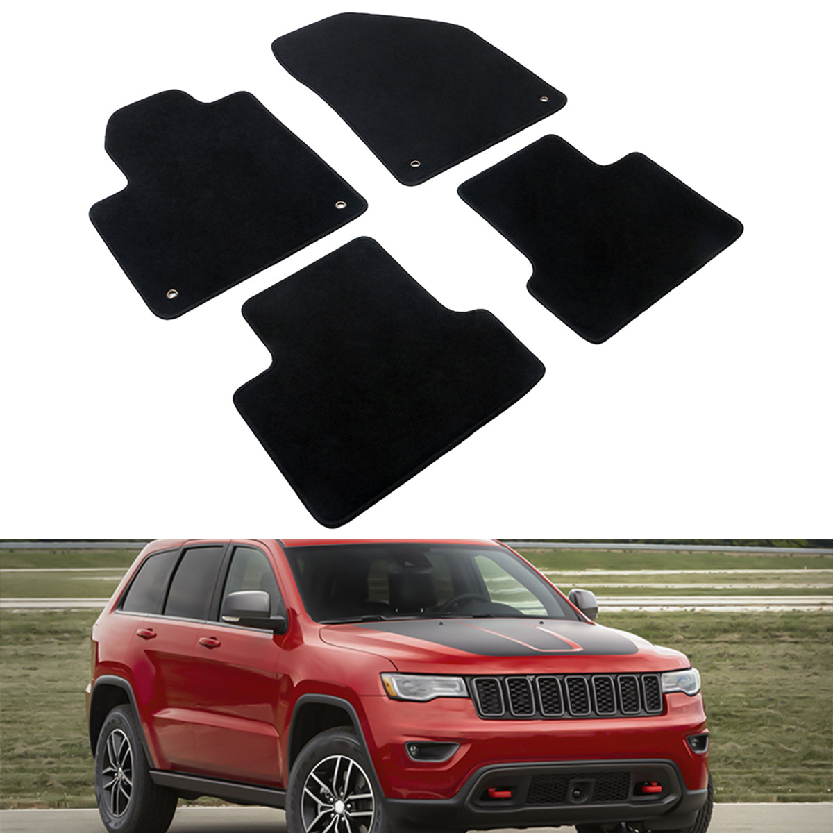 2014-2023 Jeep Cherokee 4DR OE Front Rear Floor Mat Carpet Nylon