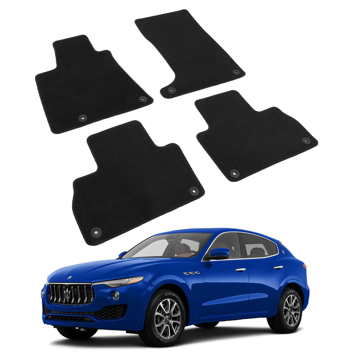 2017-2023 Maserati Levante 4PCS Black Front Floor Mats Carpets Nylon
