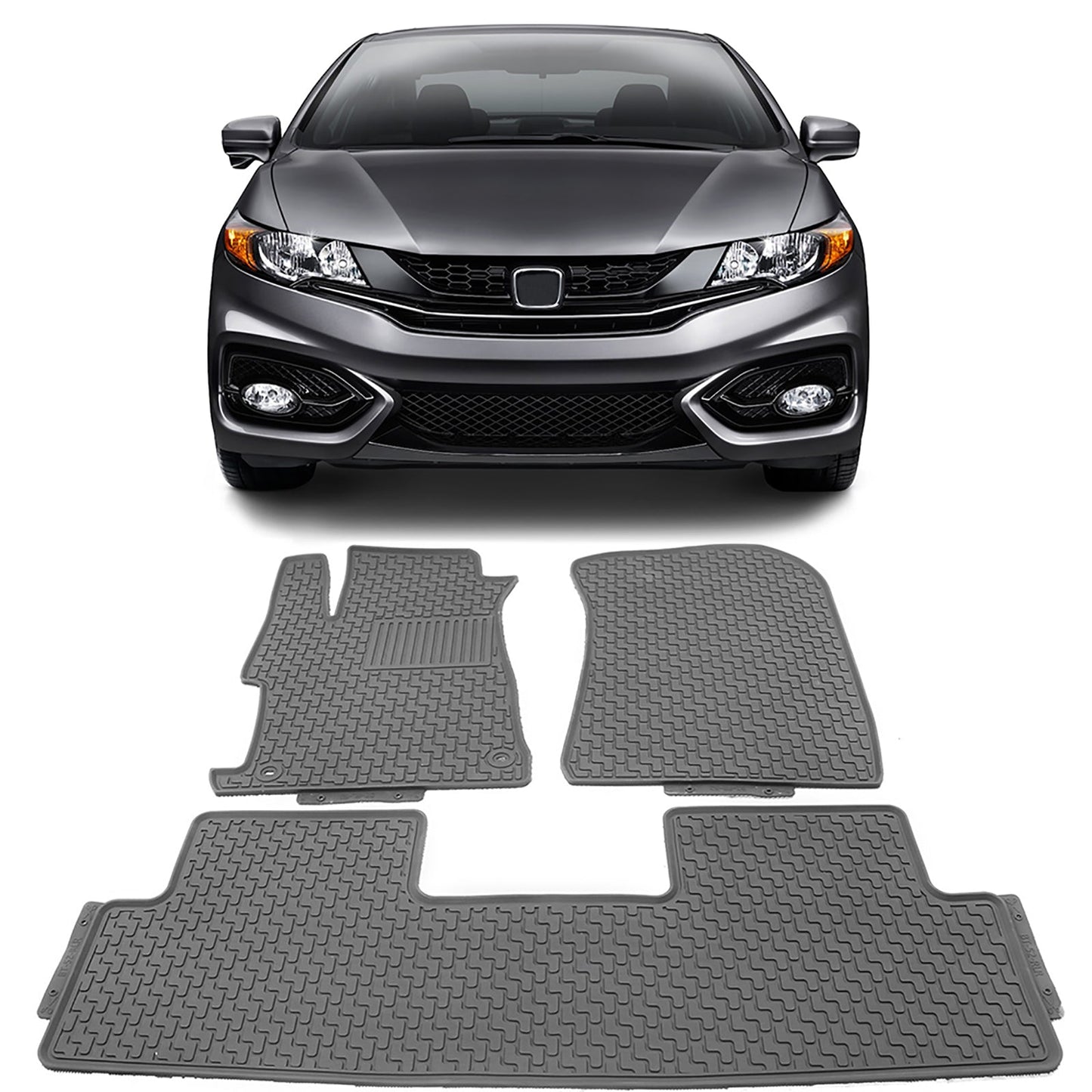 2012-2015 Honda Civic Floor Mats Latex Rubber Front Second Row