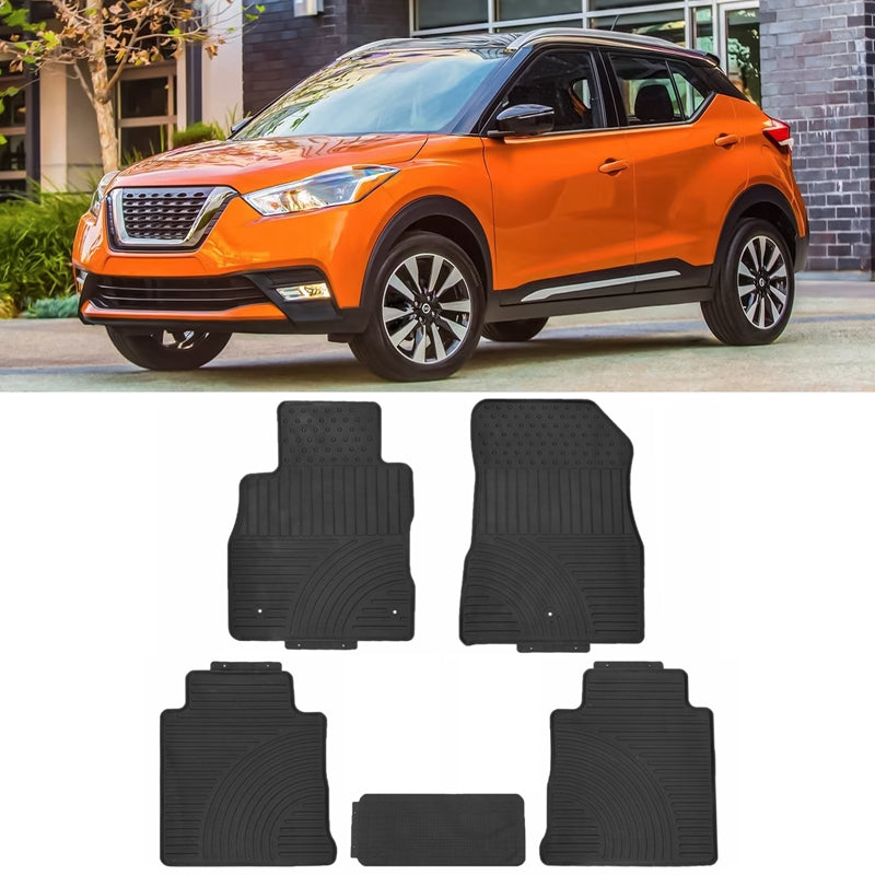 Car Floor Mat for 2018-2024 Nissan Kicks Heavy Duty Black Latex Carpet