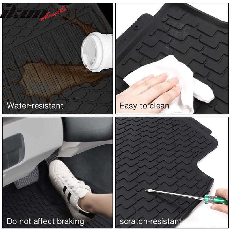 Car Floor Mat for 2012-2017 Toyota Camry Heavy Duty Black 5PC Latex