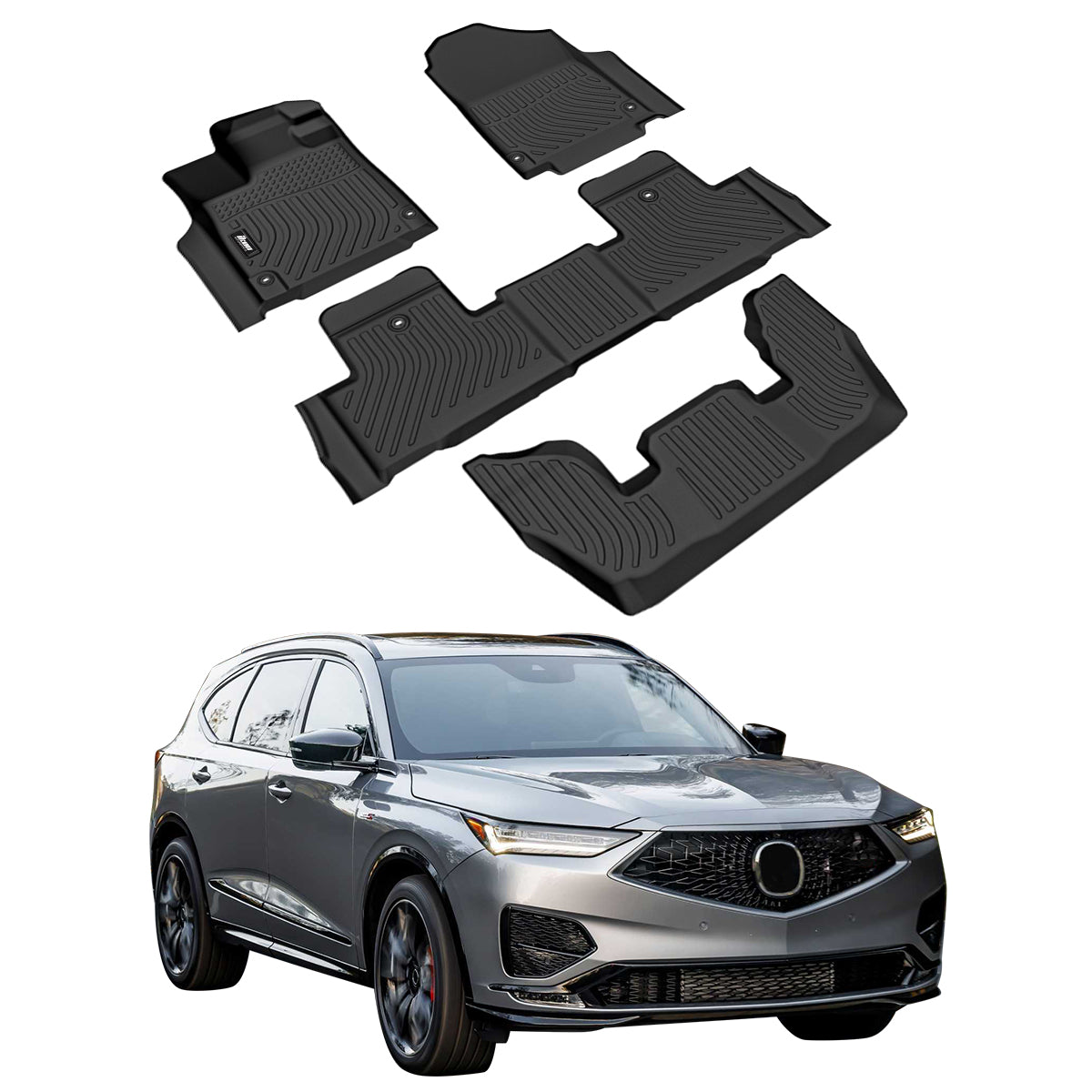 Car Floor Mat for 2022-2025 Acura MDX All Weather 3D 3 Rows  Liner TPE