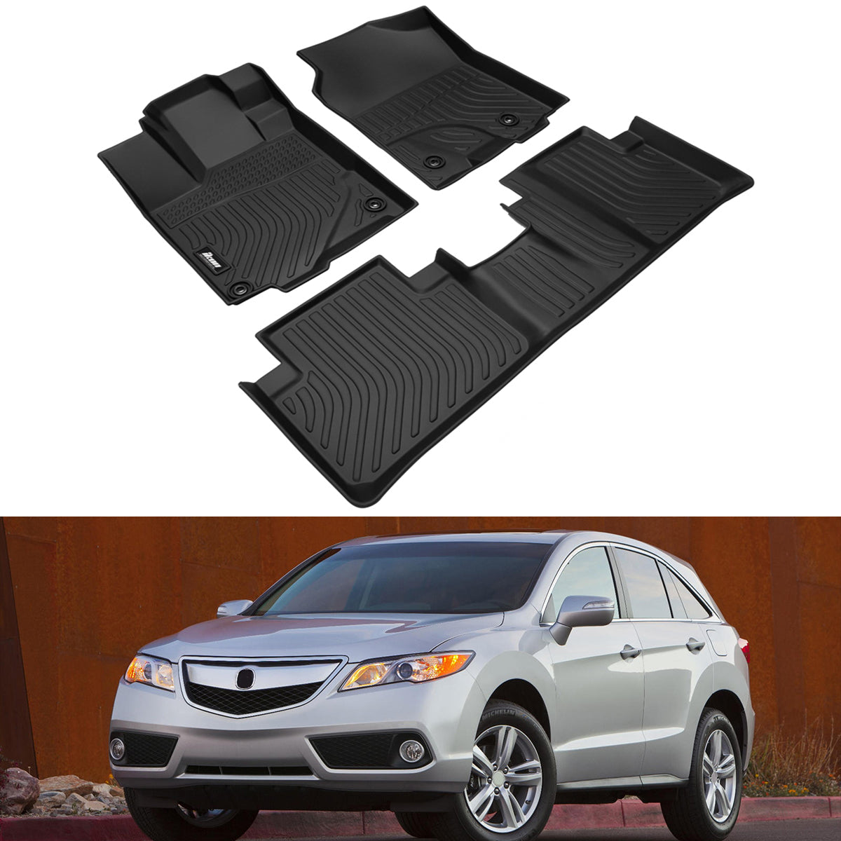 2013-2018 Acura RDX 5 Seats 3D Floor Mats All Weather TEP Carpets 3PCS