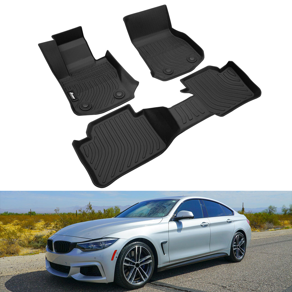 2015-2020 BMW 4-Series Gran Coupe F36 AWD 3D Floor Mats Liner TEP Carp