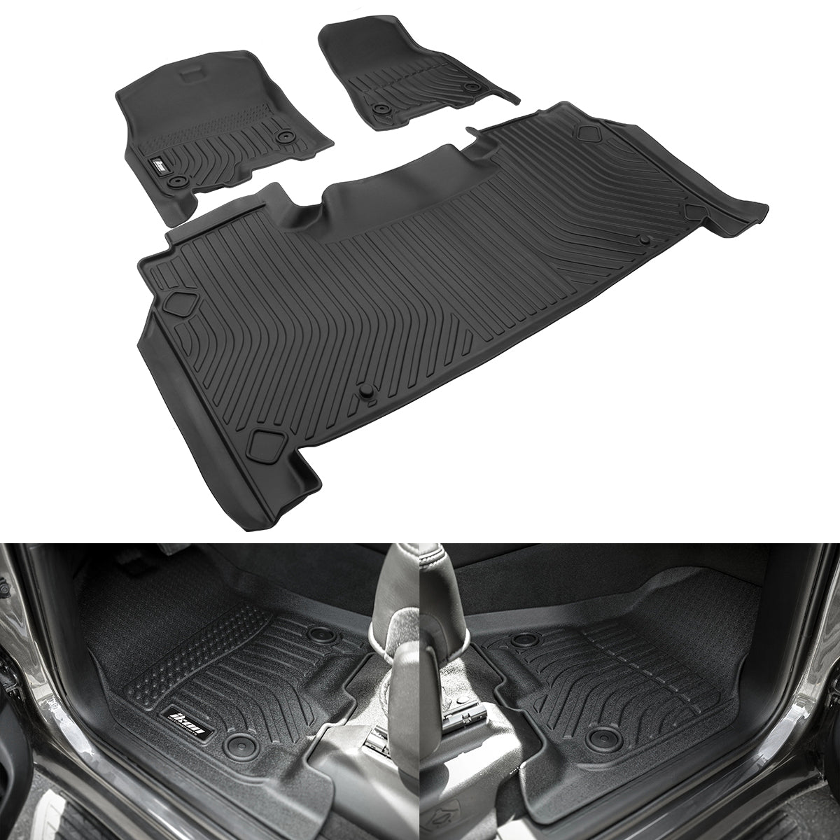 Car Floor Mat for 2019-2024 Ram 1500 Crew Cab All Weather 3D  TPE 3PC
