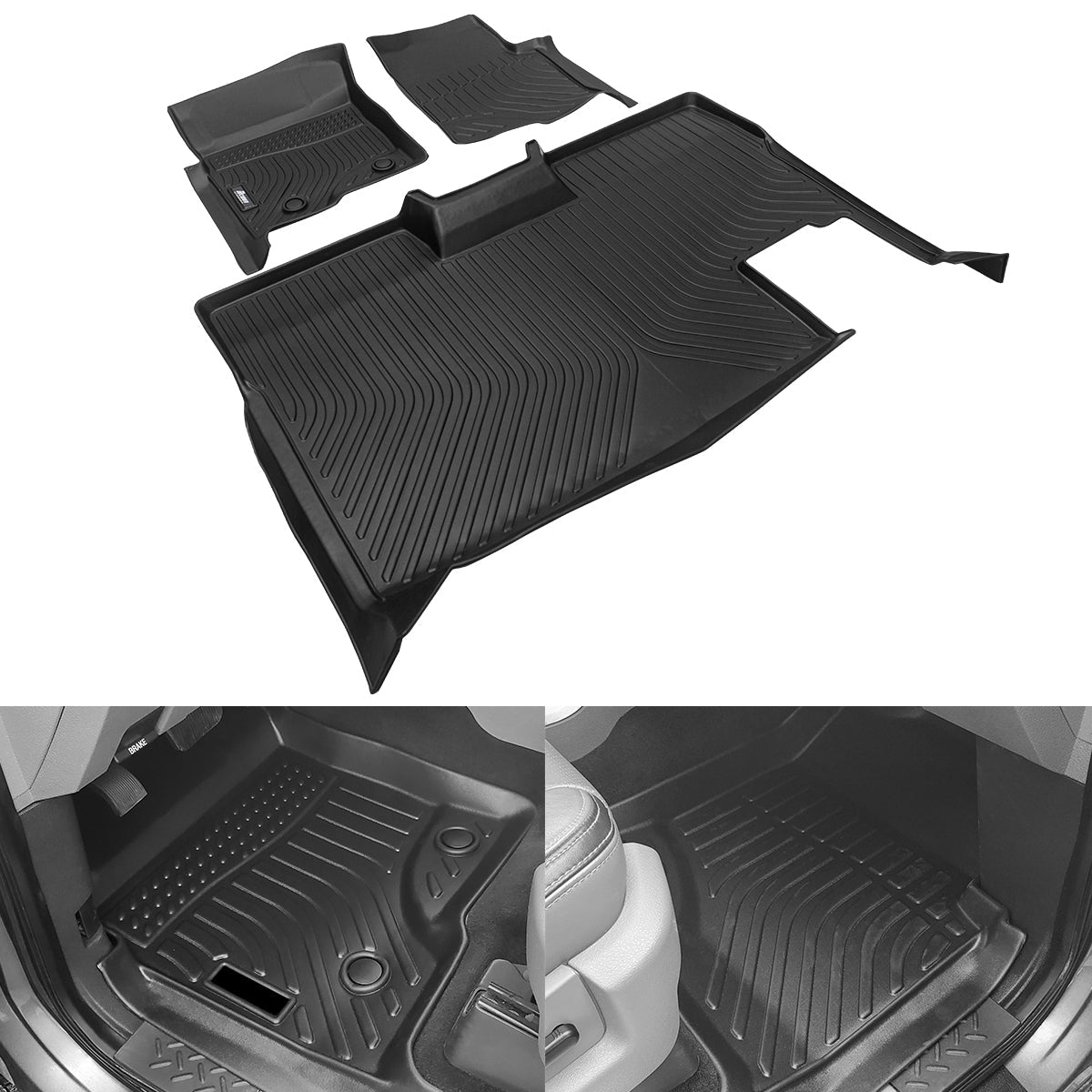 2009-2014 Ford F-150 Super Crew Cab 3D Floor Mats Heavy Duty Liner TPE