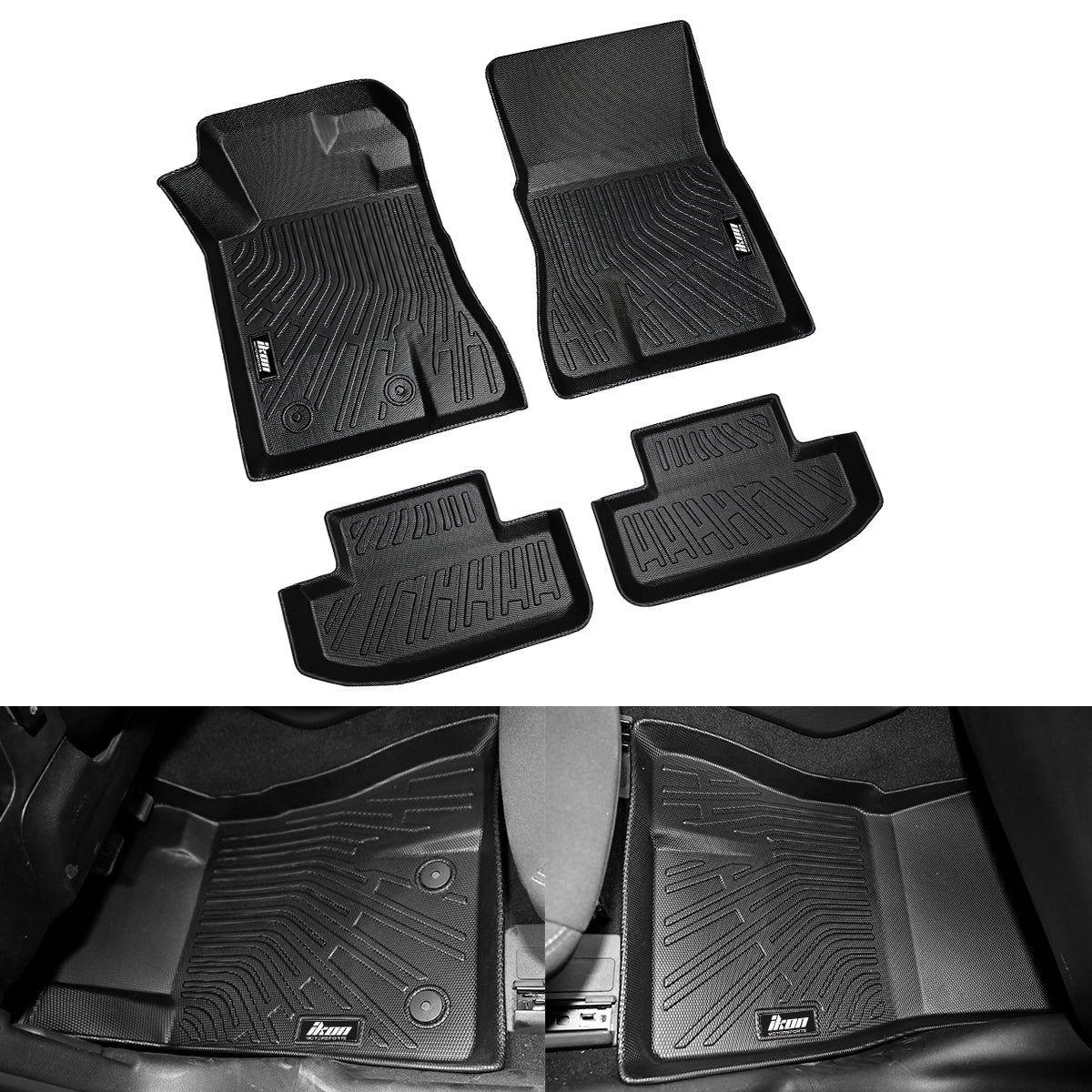 2015-2024 Ford Mustang 3D Molded Floor Mats All Weather Carpets TPE