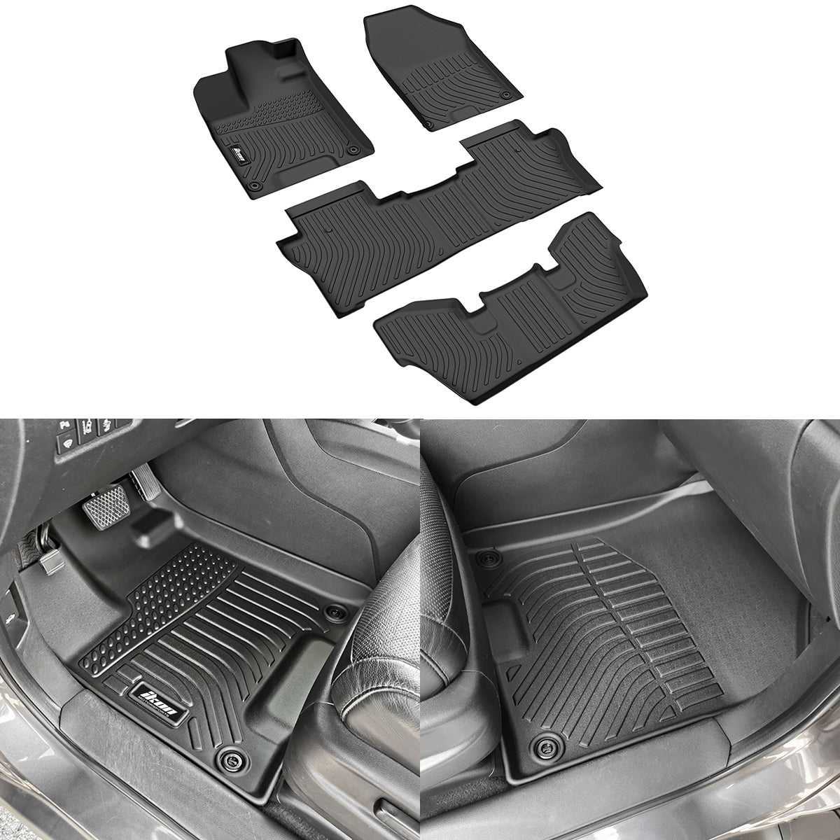 2016-2023 Honda Pilot All Weather 3D Floor Mats 7 Passenger Carpet TPE