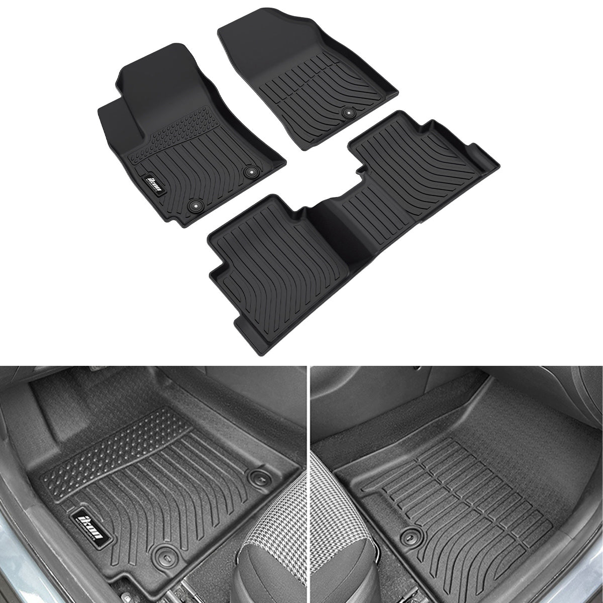 2024-2025 Hyundai Kona 2024 Kona N 3D All Weather Floor Mats Liner TPE
