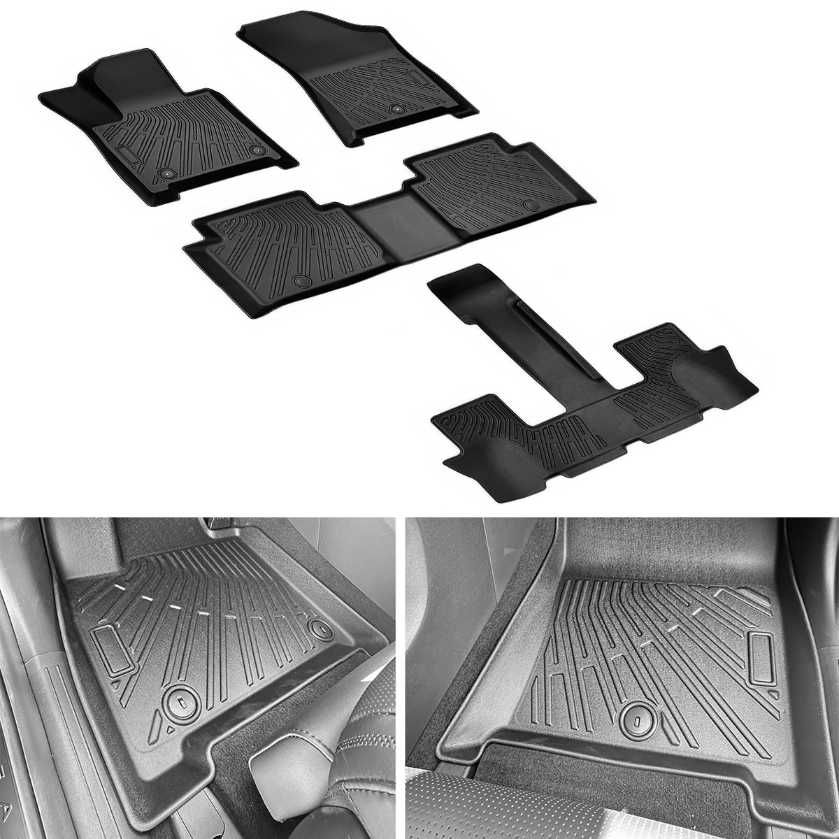 2024-2025 Hyundai Santa Fe 3D Molded Floor Mats All Weather Carpets TP