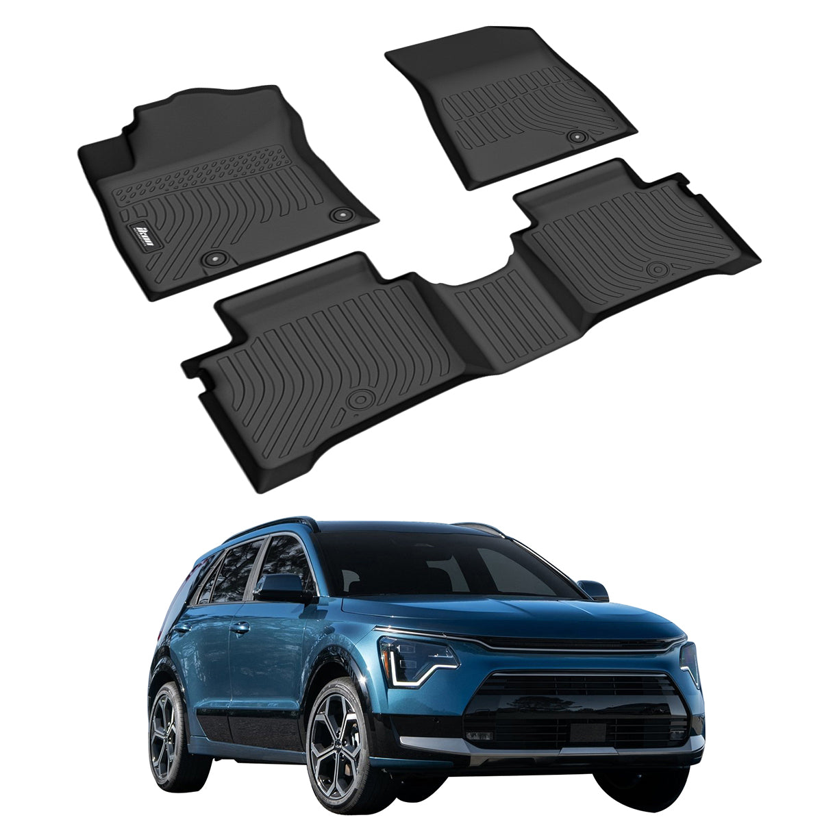 Car Floor Mat for 2023-2024 Kia Niro All Weather 3D Carpets Liner TPE