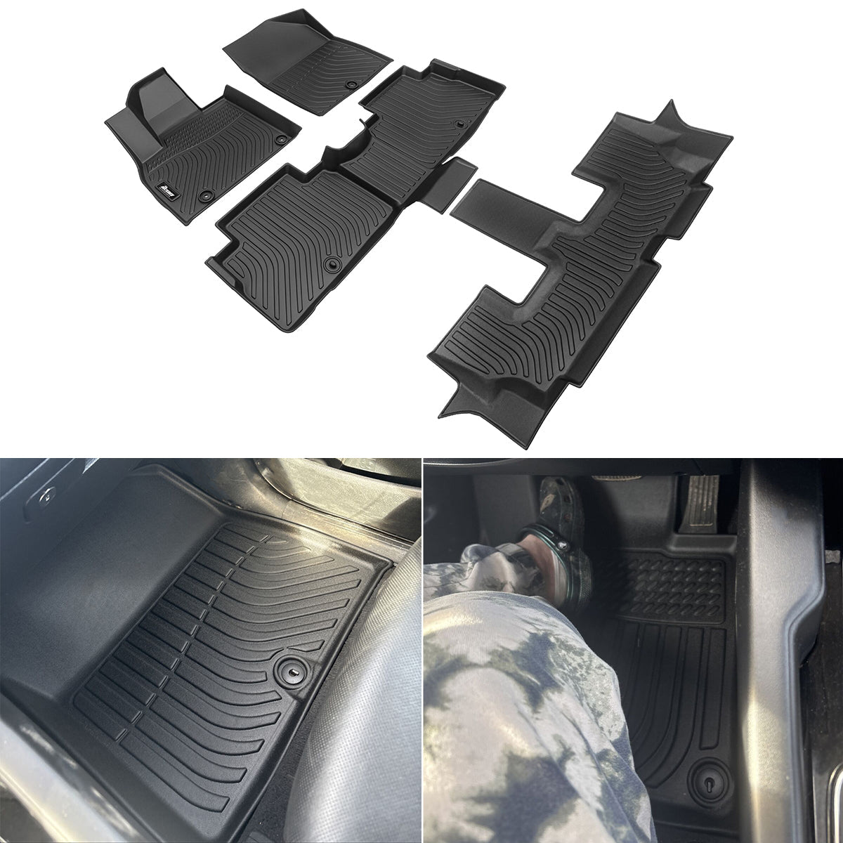 2020-2025 Kia Telluride 7 & 8 Seats Heavy Duty TPE Floor Mats 3D Liner