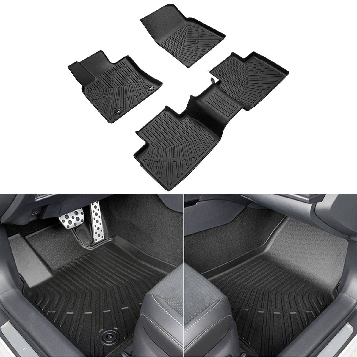 2025 Toyota Camry Hybrid 3D Molded Floor Mats All Season Carpets TPE