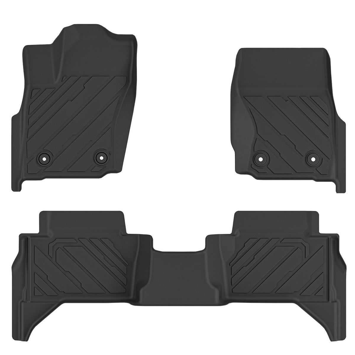2024-2025 Toyota Tacoma Crew Cab 3D Floor Mats All Weather Carpets TPE