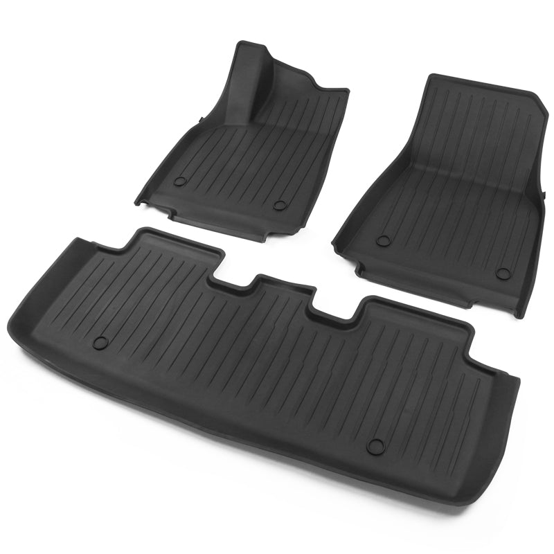 Car Floor Mat for 2020-24 Tesla Model Y 3D Black Carpets Injection TPE