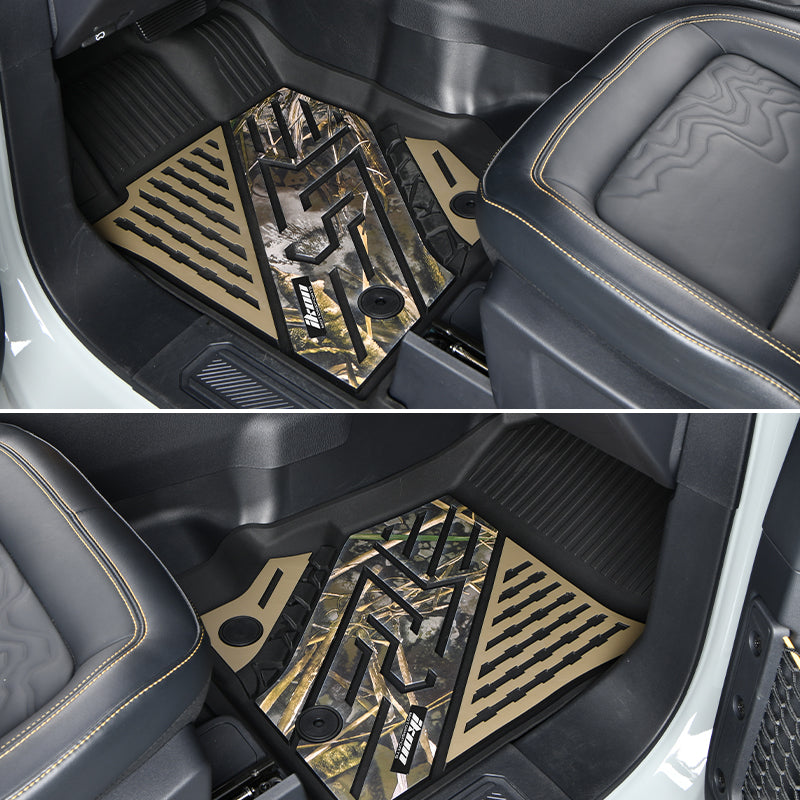 2021-2025 Ford Bronco 4DR Floor Mats TPE Carpets Black w/ Camouflage