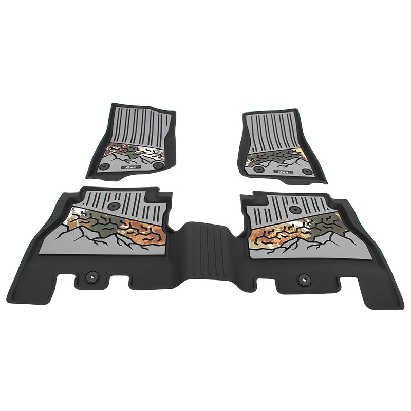 2018-2025 Jeep Wrangler JL Unlimited 4Dr Floor Mats Black Gray TPE