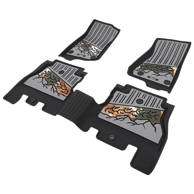 2018-2025 Jeep Wrangler JL Unlimited 4Dr Floor Mats Black Gray TPE