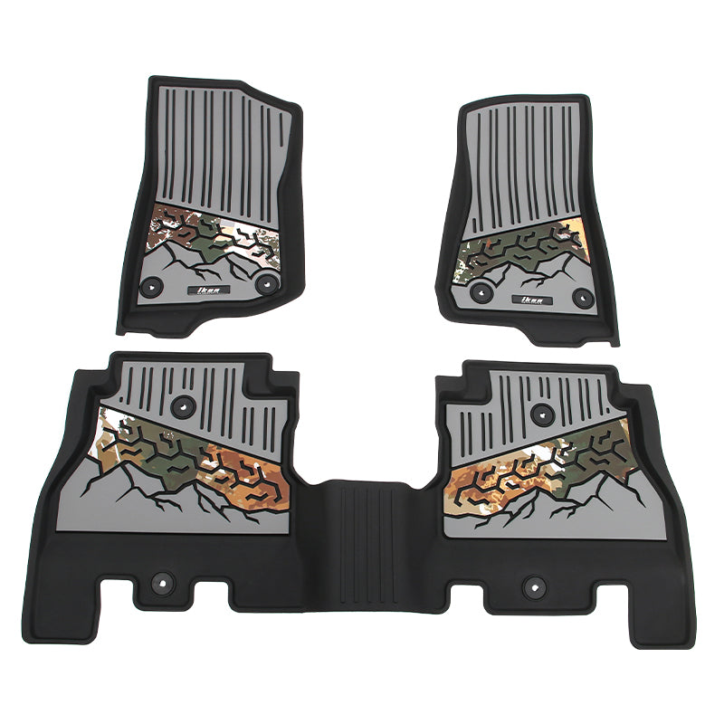 2018-2025 Jeep Wrangler JL Unlimited 4Dr Floor Mats Black Gray TPE
